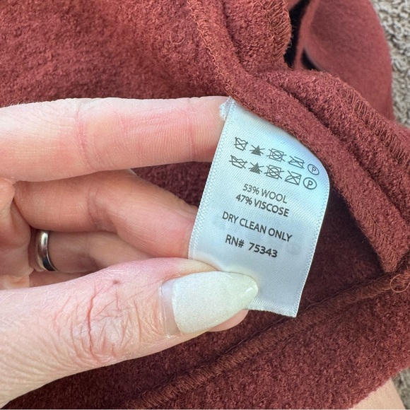 Cynthia Rowley Sweater Vest Burnt Orange Wool Blend Long Open Front M - Picture 6 of 8